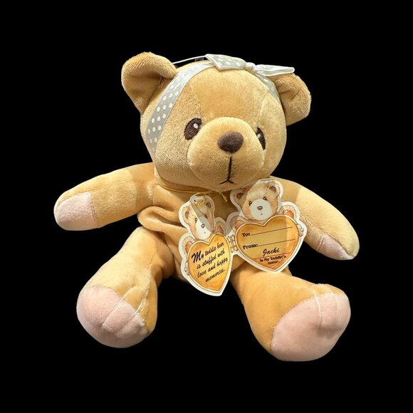 Vintage Cherished Teddies "Jacki" Plush Teddy Bear with Bow, Stuffed Animal - Picture 4 of 7